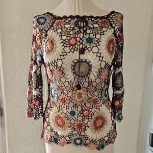 Joseph Multicolor Crochet Amazing Quality Blouse
